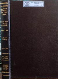 Image of The Sacred Books of The East Vol. 20 : Vinaya Texts Part III